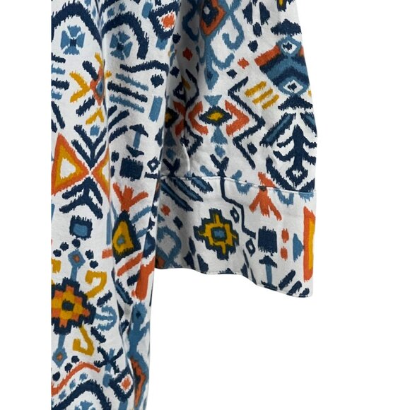 Tyler Boe Aztec Print Button Up Blouse M Multicolor Cotton Blend 3/4 Sleeve Boho - Picture 6 of 6